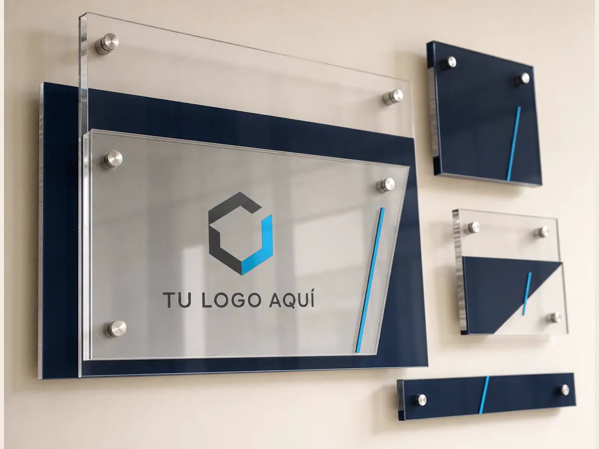 Avisos en acrílico, referencia visual para personalización corporativa