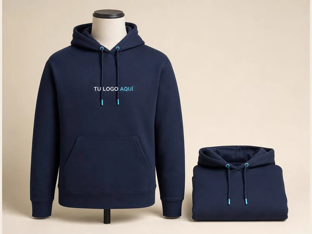 Buzos con capota, referencia visual para personalización corporativa