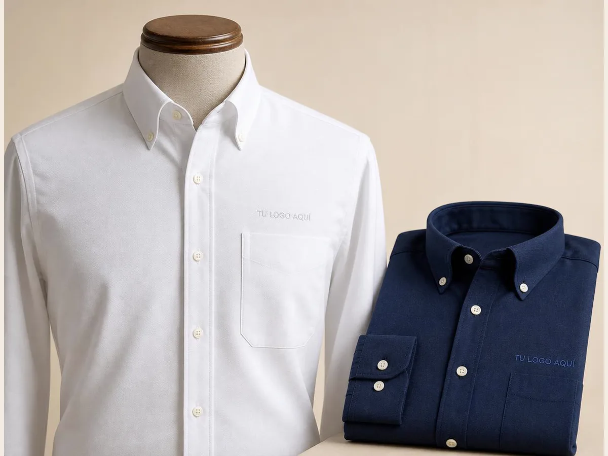 Camisas Oxford, referencia visual para personalización corporativa