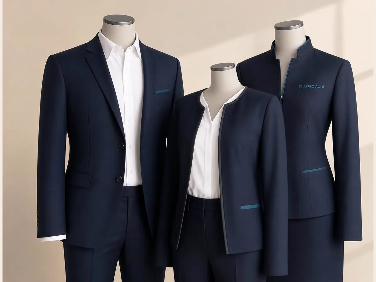Uniformes administrativos/corporativos, referencia visual para personalización corporativa