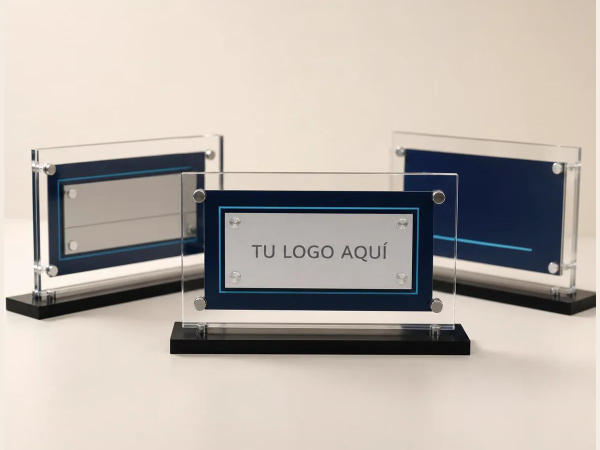 Placas en acrílico, referencia visual para personalización corporativa