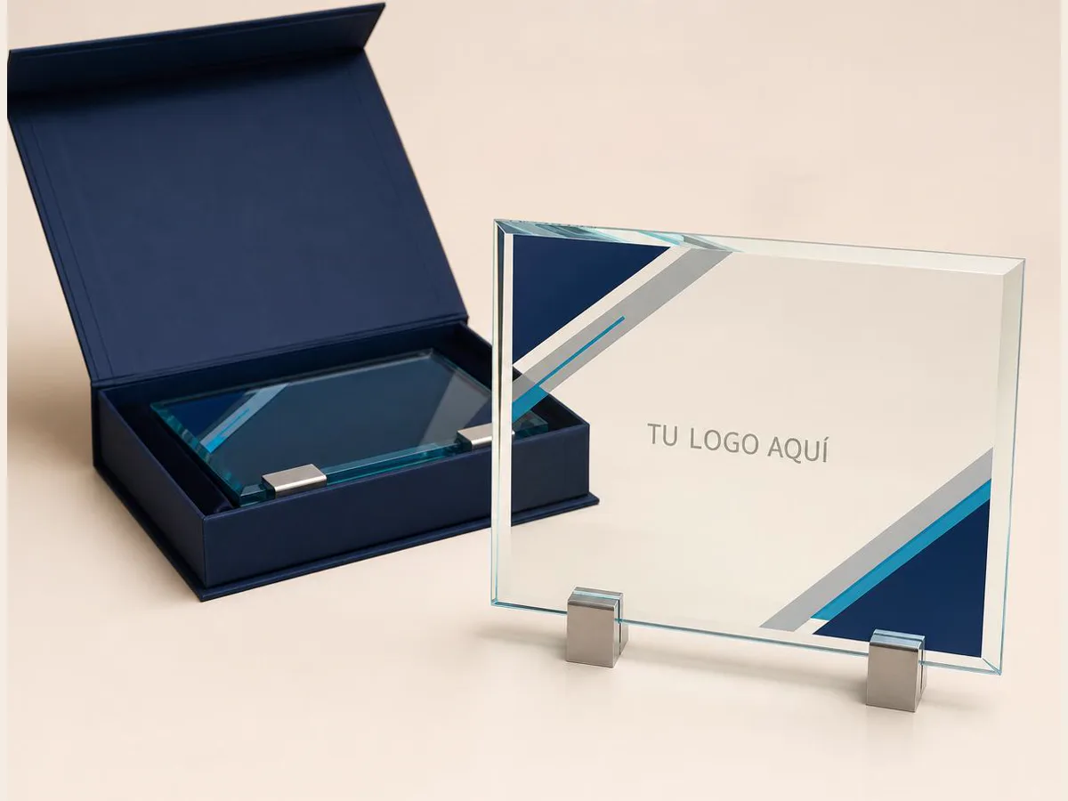 Placas en vidrio, referencia visual para personalización corporativa